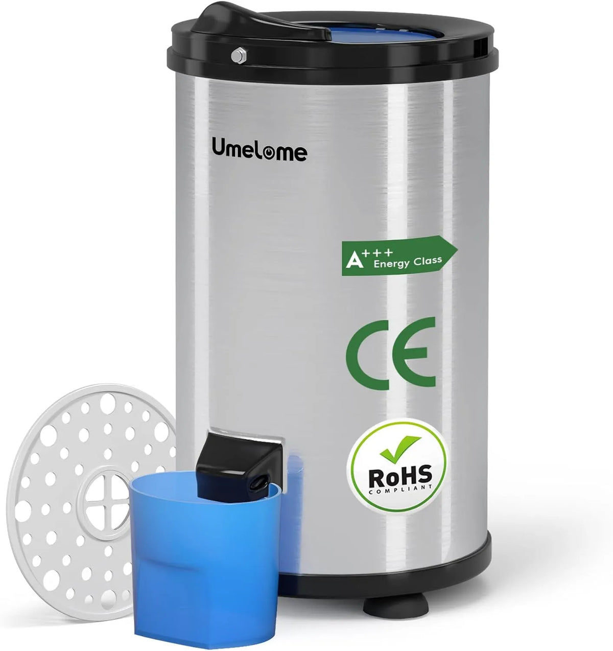 Wäscheschleudern Umelome, Gewicht 6KG, Energie-und Stromsparschleuder wäscheschleuder, Energieklasse A+++, Silber