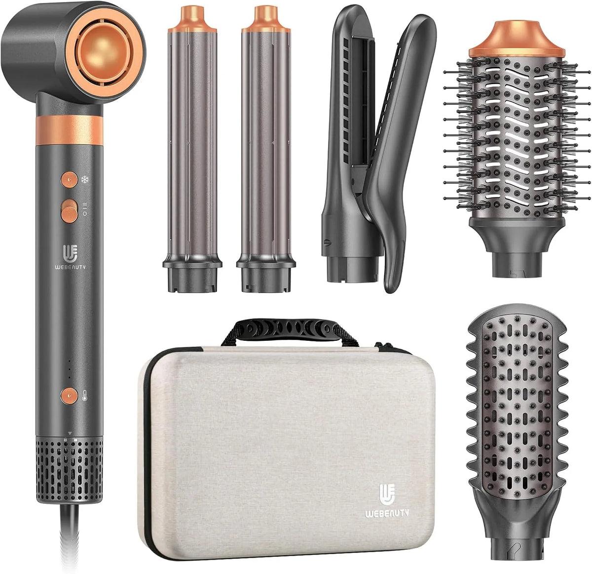Modell 110000U 110000U 110000U/Min 25M/S Dual-Spannung, webeauty 7 in 1 Airstyler, Lockenbürste,500 Millionen Negative Ionen, Auto Lockenstab