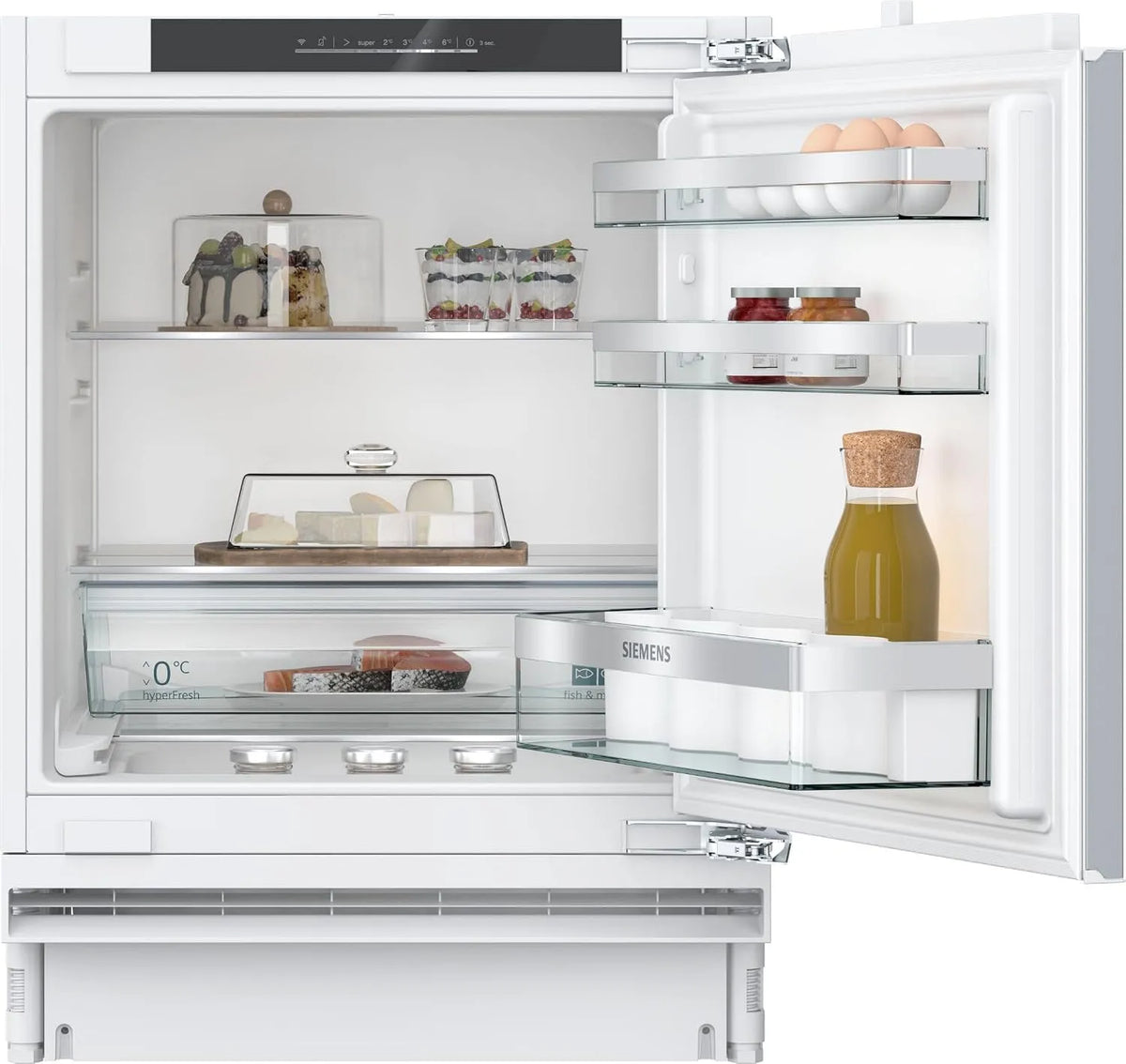 Siemens Kühlschrank KU21RADE0 iQ500, Sehr leise 35 dB, 82 x 60 cm Nische, Fassungsvermögen 134 L, hyperFresh Schublade, Flaschenhalter
