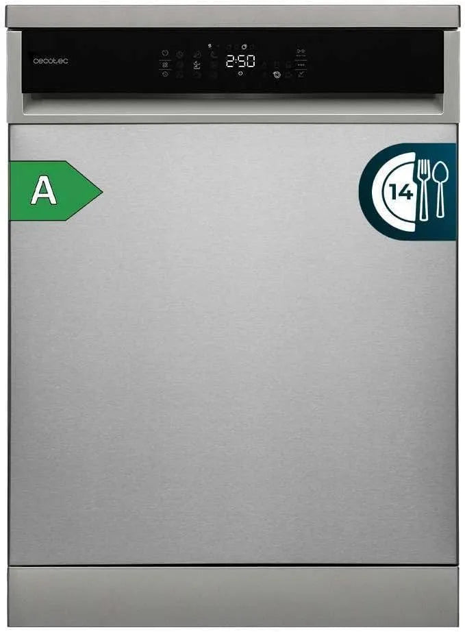 Cecotec Bolero Aguazero Geschirrspülmaschine 6800, Breite 60 cm, Inverter-Motor Plus Duo, 14 cke, 8 Betriebsprogramme, Edelstahl, Dampfreinigung