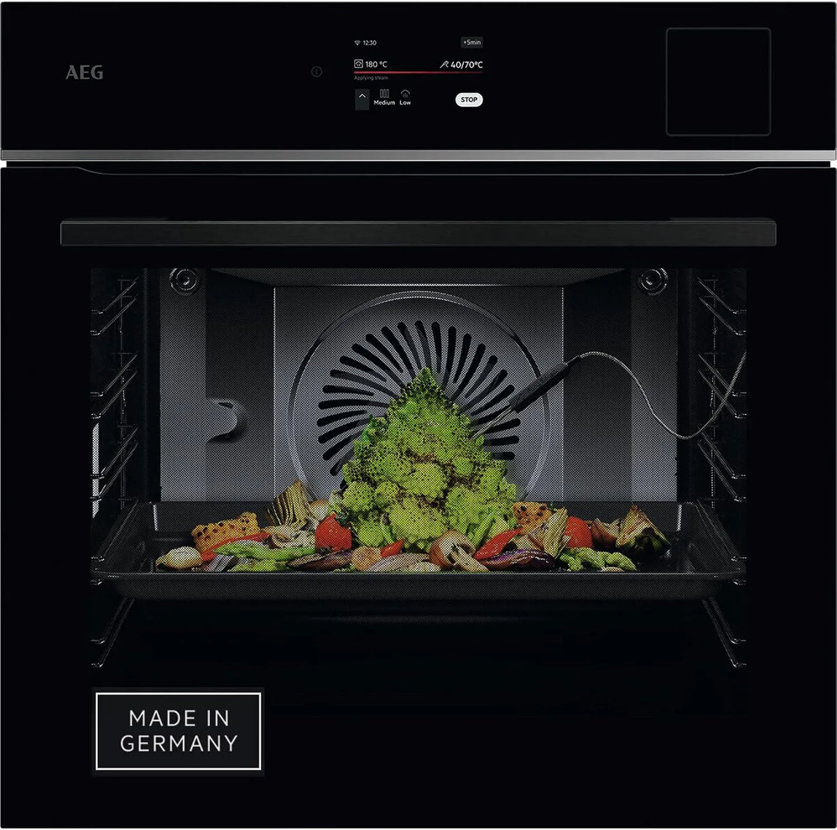 AEG Backofen TP8SB73ZAB, Made in Germany,100% Auto-Dampf & SousVide, Multidampfgarer, App-Rezepte, Serie 8 Touch-Swipe-Display