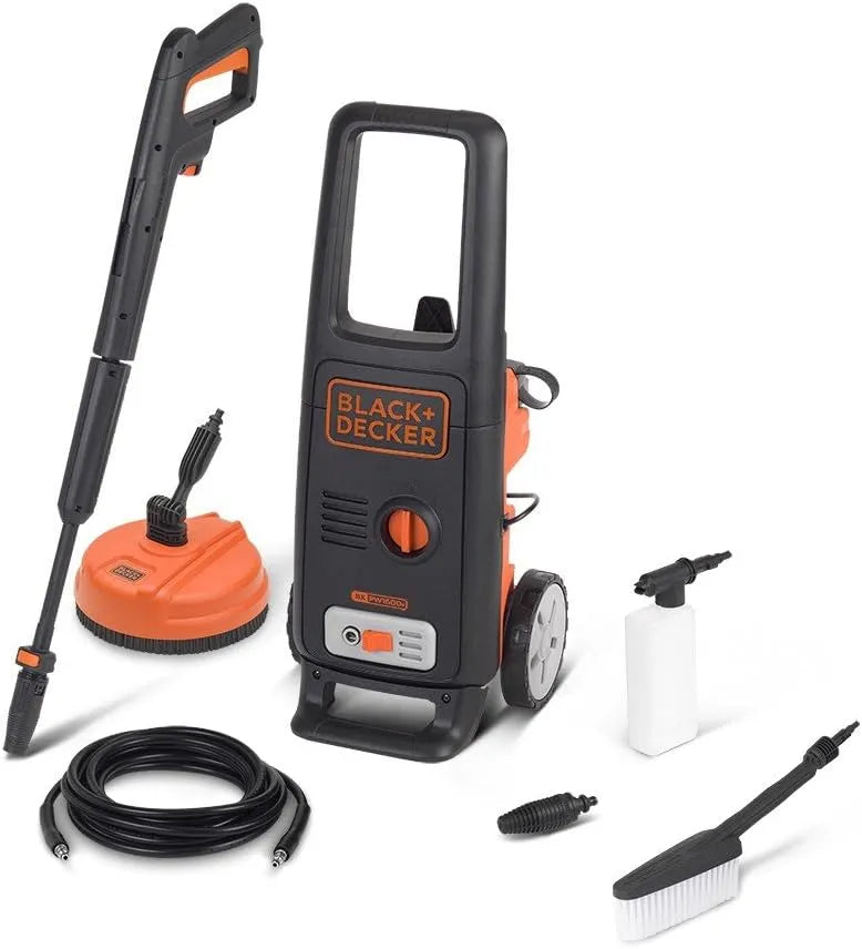 Black+Decker Hochdruckreiniger BXPW1600PE, Leistung 1600 W, 125 bar, 420 l/h, mit Patio Cleaner und Feste Bürste