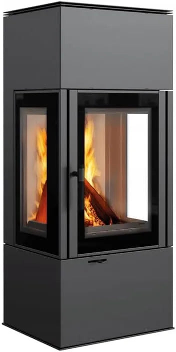 KRATKI Thor, View Freestanding Steel Stove with Inlet Diameter 150, Nominal Heat Output 8 kW, BImSchV Standard 2, in Schwarz, Wood Stove