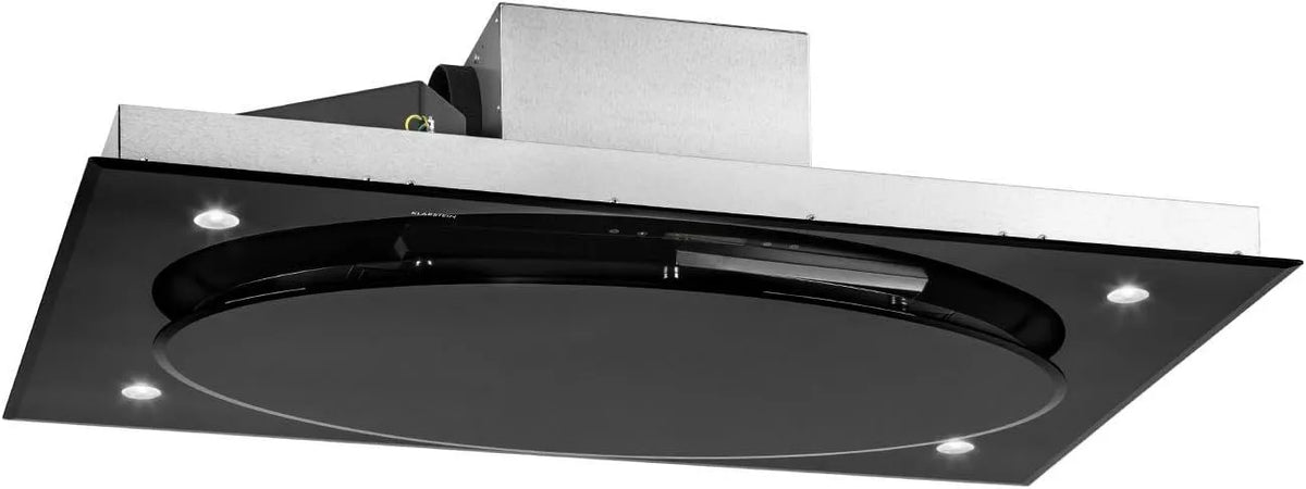 Klarstein Dunstabzugshaube, 110 cm breit, 2 x Fettfilter, Abluft, Wandanbau, silber-in Schwarz, max. 800 m³/h, 3 Stufen, Secret Service