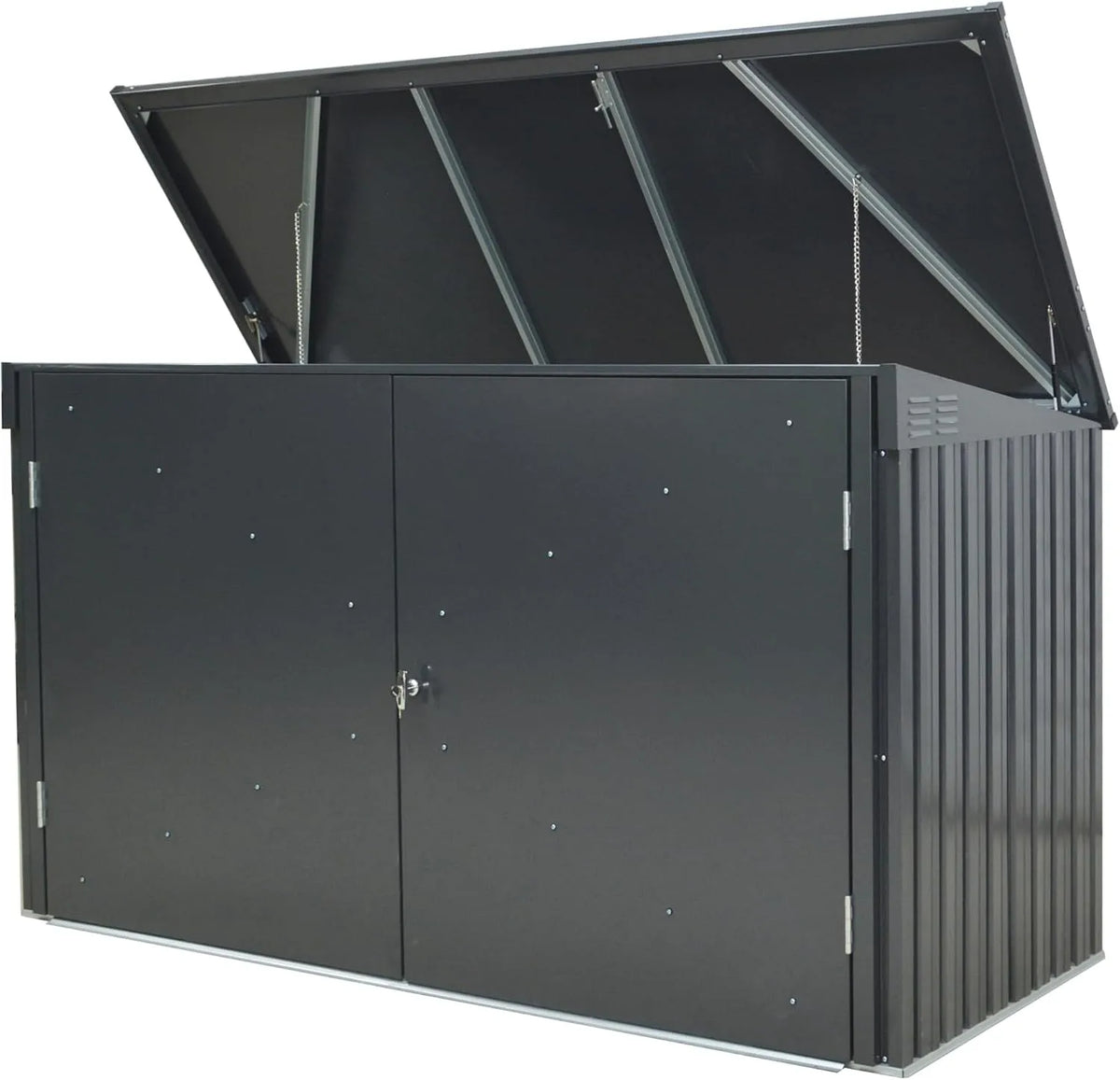 Store Max aus Metall tepro Universalbox, abschließbar, ca. 232,5 x 104,5 x 132 cm, galvanisiertes Stahlblech & Zinkstahlrahmen