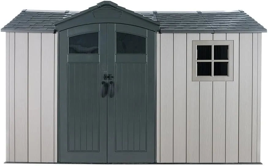 Gerätehaus Lifetime Kunststoff, Mit Boden & Regalböden, Maße 206x350x225 cm, Pluto, inklusive. Antirutsch-Bodenplatte & Wandhaken