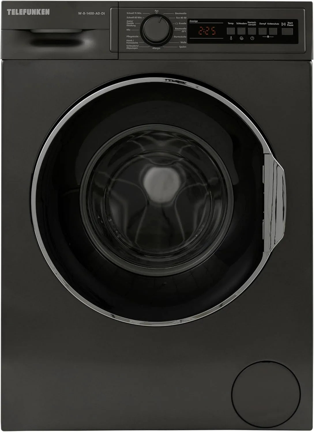 Telefunken Waschmaschine W-8-1400-A0-DI, 1400 U, Energieklasse A, Frontbeladung, Dampffunktion, Überlaufschutz, Gewicht 8 kg, 15 Betriebsprogramme