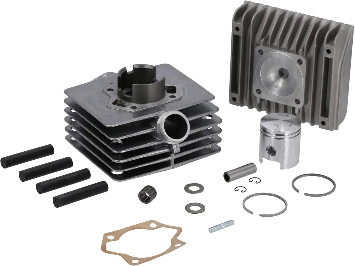 Modell komplett kugelpoliert mit Zylinderkopf S70 SR80-70ccm Set: Zylinder, Kolben, Ø45mm -starke Laufbuchse Ø53mm, für Nachwende-Modelle