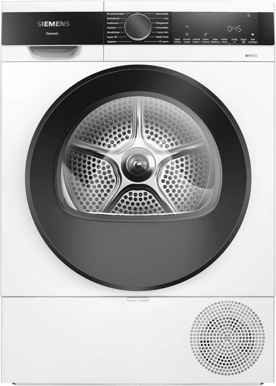 Siemens Wärmepumpentrockner WQ33G2D41 iQ500, schneller Trocknen mit speedPack, schonende Trocknung, Knitterschutz, LED-Display, Gewicht 9 kg, autoDry