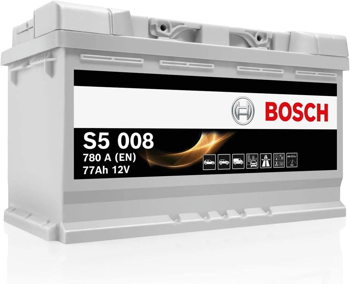 Bosch Modell, 0 092 080 S5 008 Autobaterie S50, Starterbatterie 77Ah 12V 780A DIN, ISO L3