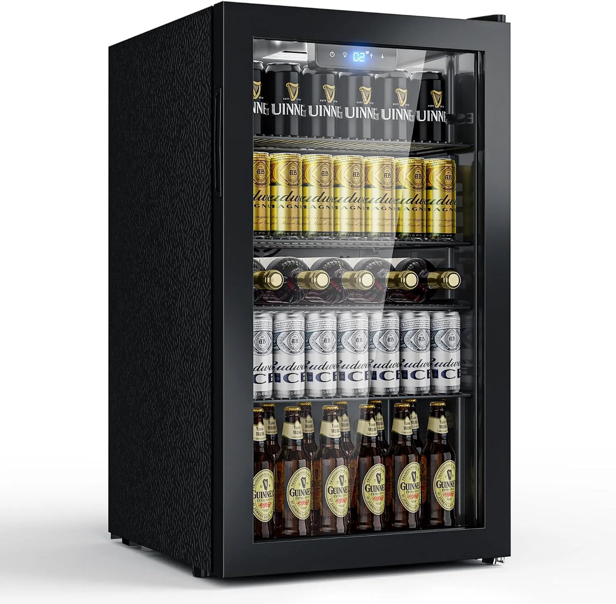 Kühlschrank, 4 verstellbare Ablagen, Ideal für Bar, Büro & Haushalt, TRIUMPHKEY 90L Getränkekühlschrank mit Klima-Kühlung, Platz für 126 Dosen