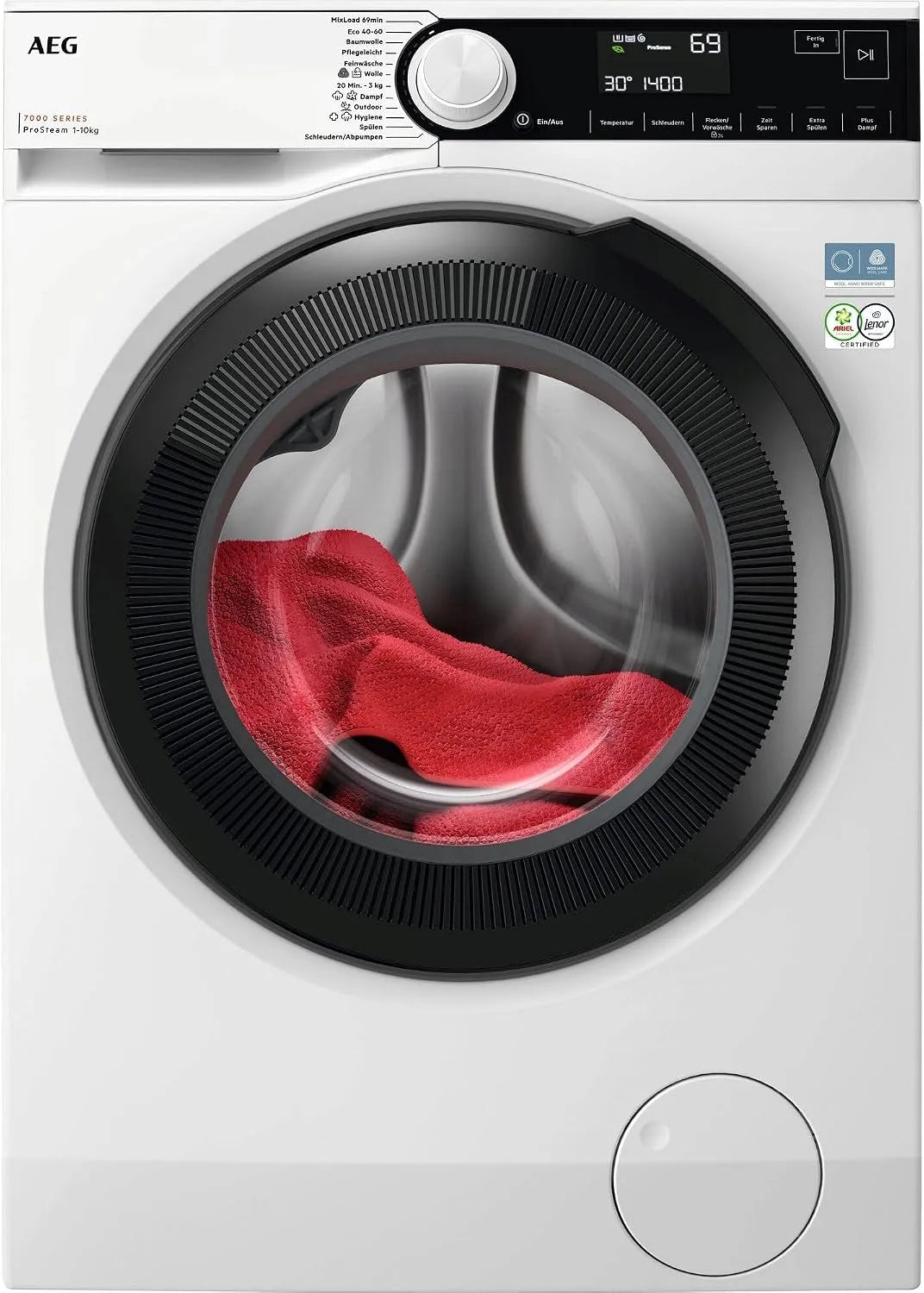 AEG Waschmaschine 7000 A-30 1600, LR7A70600, Leise, Nachlegefunktion, min, Knitterschutz, Gewicht 10 kg, Serie ProSteam-Auffrischfunktion mit Dampf