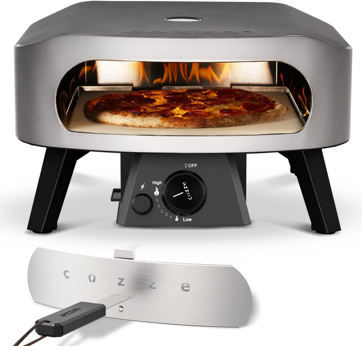 Tisch 50mbar, Cozze Pizzaofen Gas 13 Zoll, Pizza Ofen Gas Outdoor, Pizzaofen mit Regulator für Pizzen