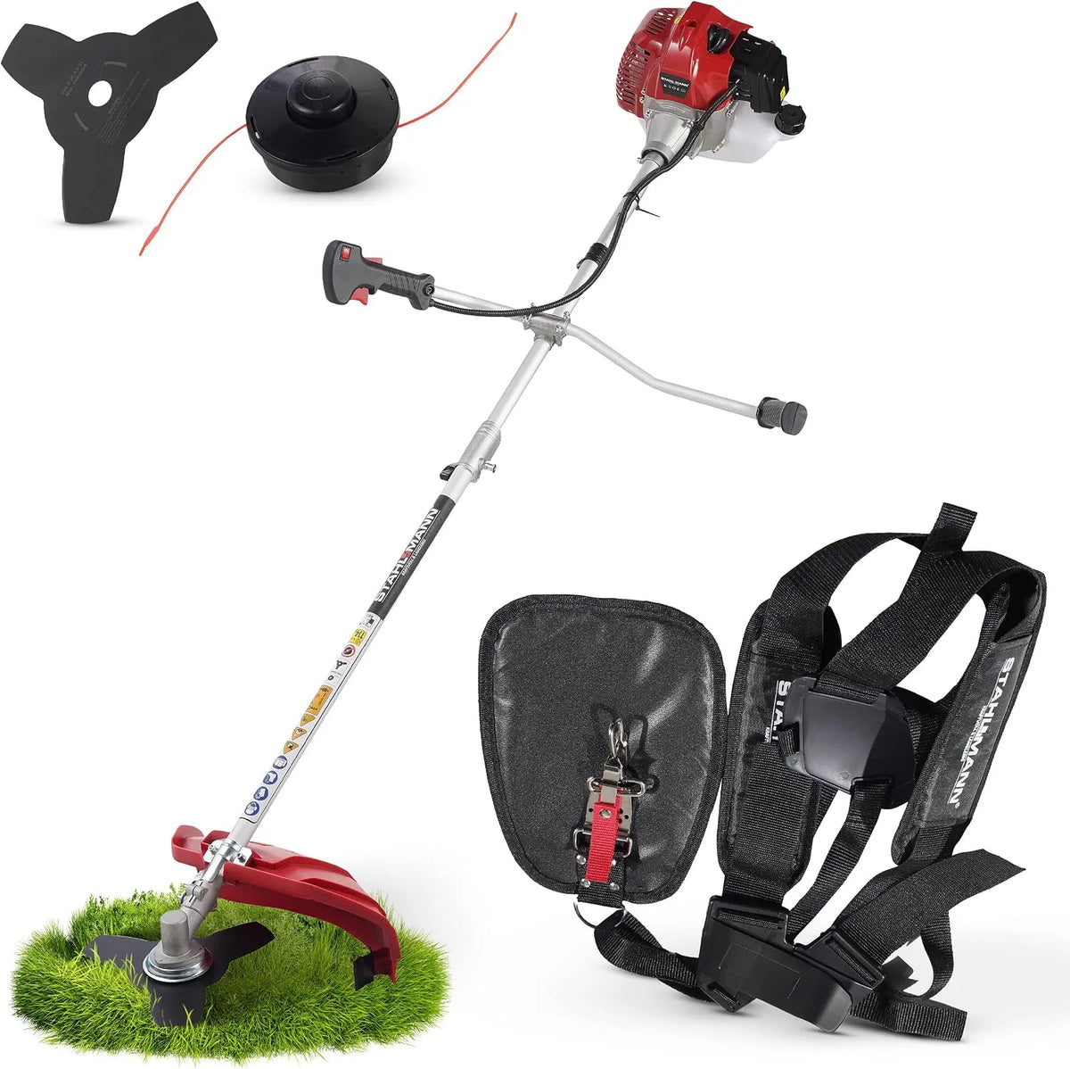 Motorsense MS520 3PS 52ccm Stahlmann Freischneider Benzin, 42cm Schnittbreite, 2-Takt, Benzin mit kraftvollem Motor