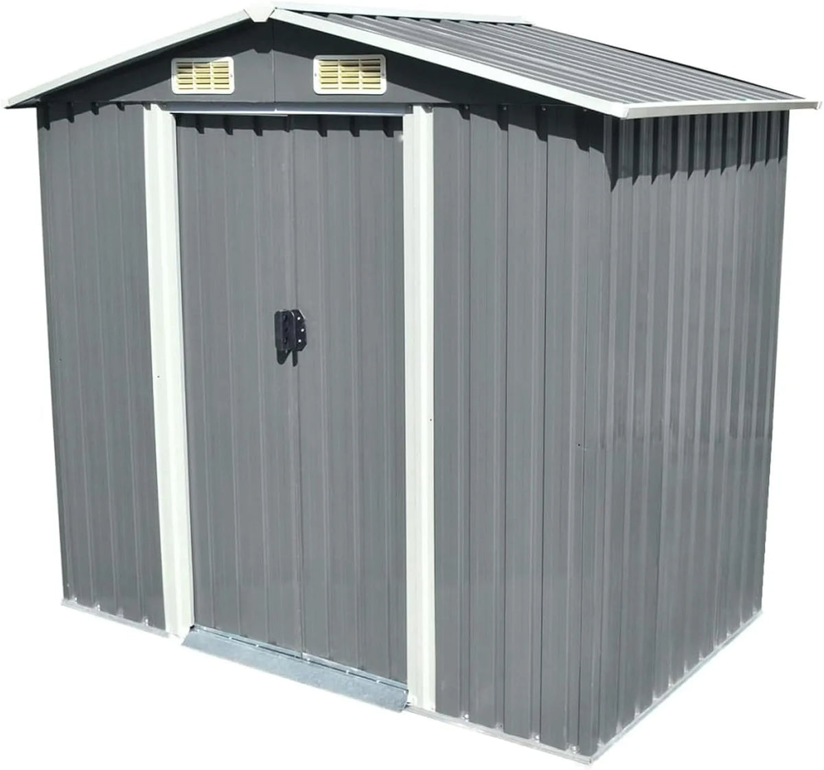 Gerätehaus, Motorrad-Unterstand, Gecheer Gartenschuppen Farbe Grau Metall 204 x 132 x 186 cm Metall als Gartenschrank Geräteschuppen