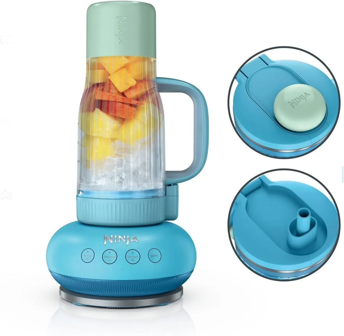 Ninja Modell DB351EUBL, 3 voreingestellte Auto-Modi, BlendBoss Mixer mit tragbarem Becher, Mixgerät mit abnehmbarem Reisebecher, Blaue Himbeere
