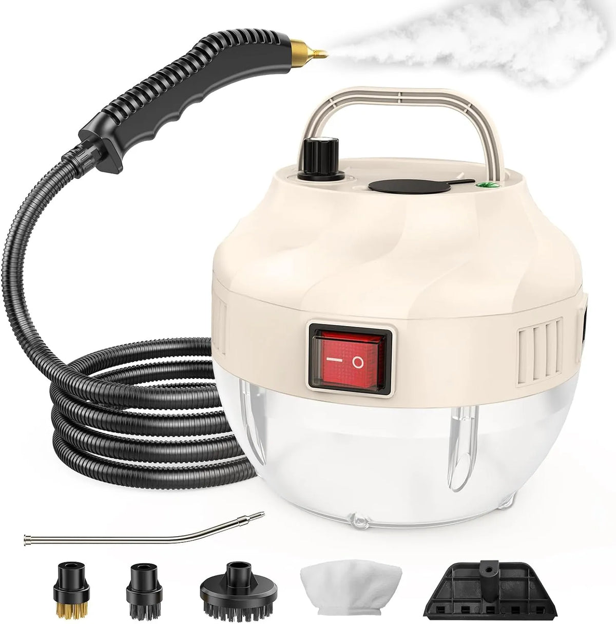 Dampfreiniger, Aufheizzeit 15 Sekunden, 1500 W Leistung, Fassungsvermögen 1L Wassertank, 6 Geschwindigkeitsstufen einstellbar, tragbarer, Küche