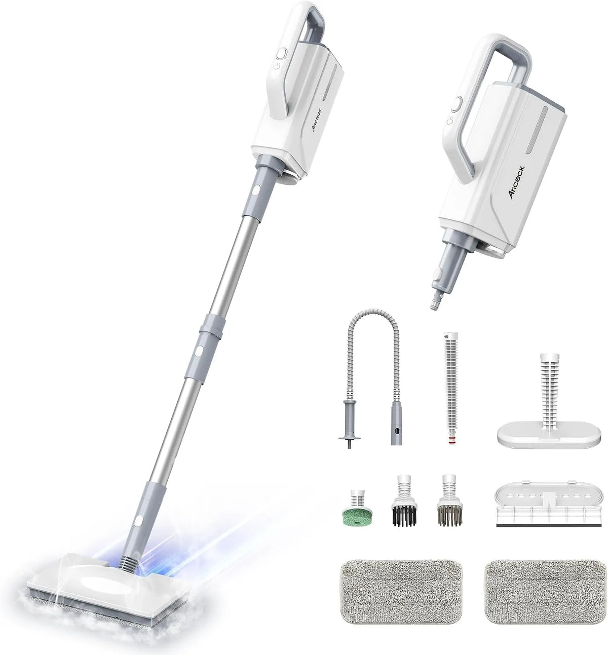 Dampfreiniger FV07 Multifunktionaler, Aufheizzeit 15 Sekunden, Fassungsvermögen 360 ml Wassertank, für Hartböden und Teppiche 1500W