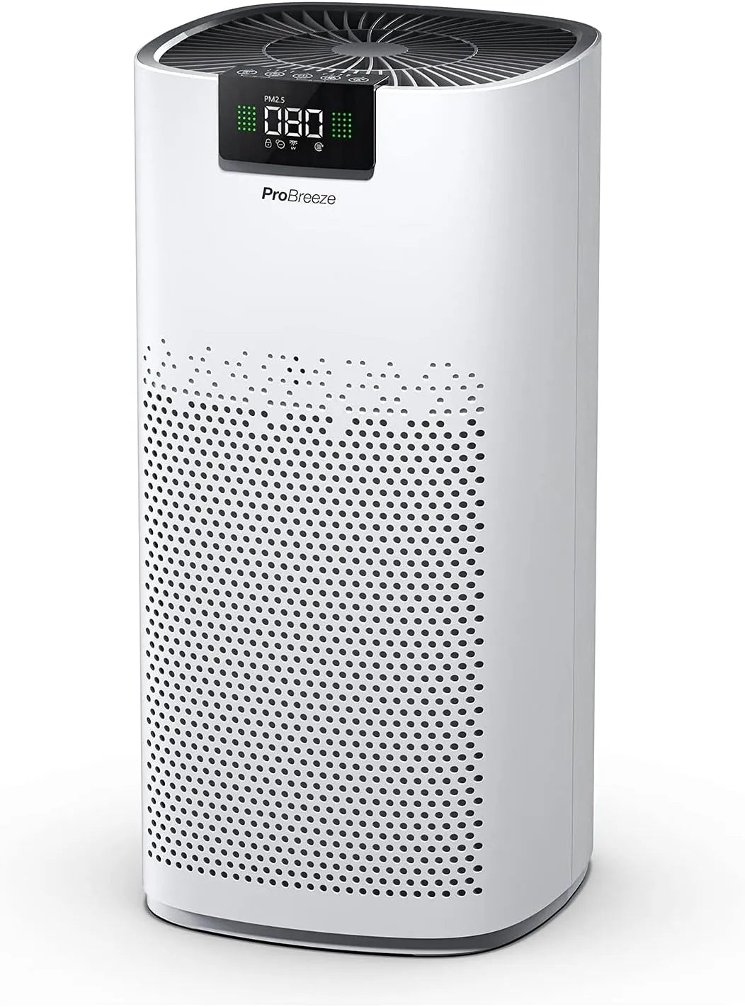Luftreiniger Pro Breeze, CADR 460m3, Modell 460m3, Hepa 13 Filter mit UV-C Lampe, Air Purifier mit Luftqualitätsmesser für große Räume bis 140m²