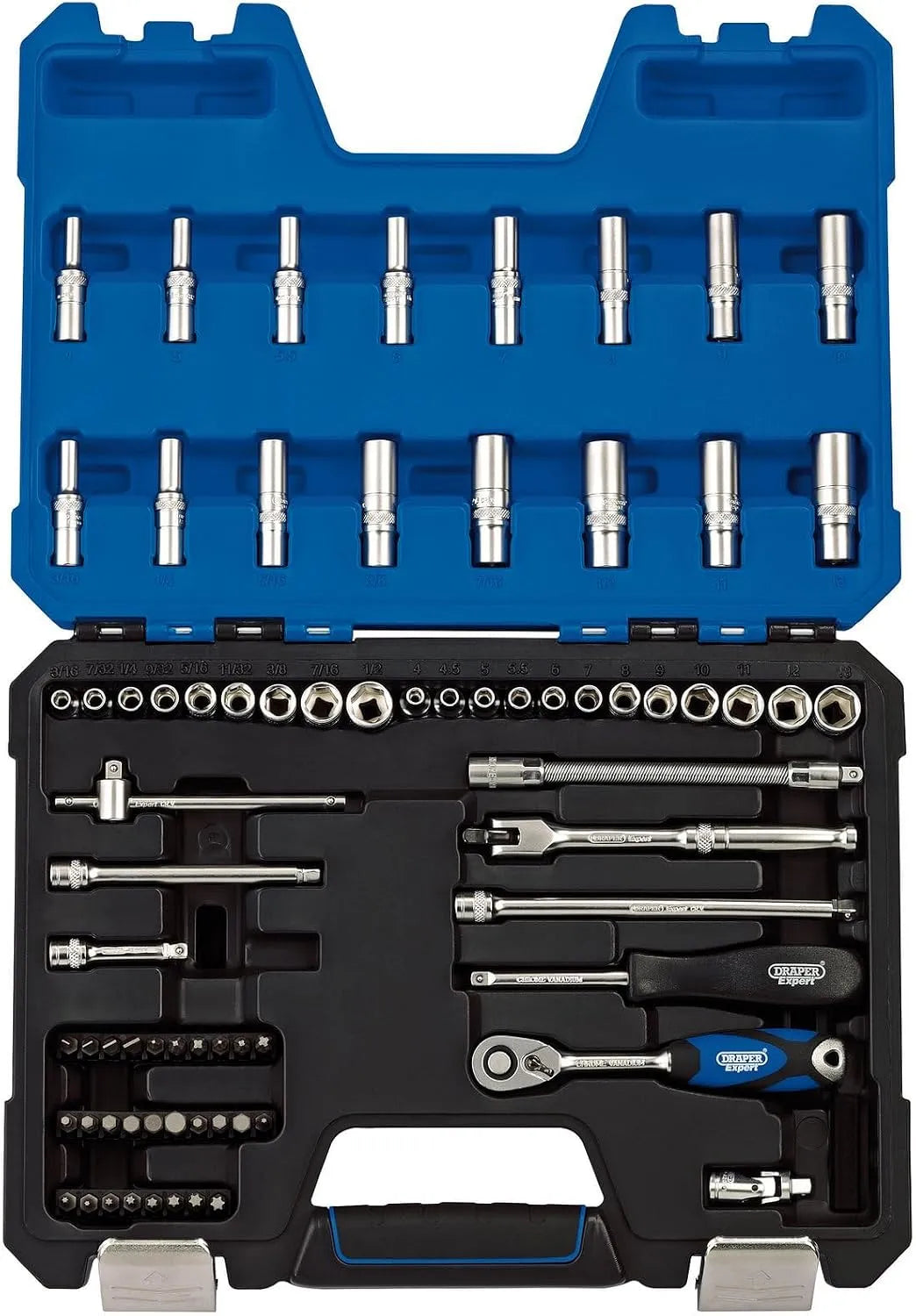 Modell b75amn b75amn b75amn/SG, 75 Stück, DRAPER b75amn, SG 1/10,2 cm SQ. DR. MM, blau, AF Kombiniert Socket Set