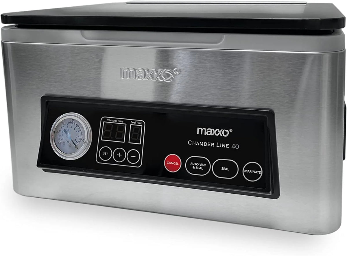 Maxxo VM, ChamberLine 40 Kammervakuumierer 4 L Profi Vakuumierer für Flüβigkeiten 72 l/min + 30 Stück Vakuumbeutel Kostenlos!