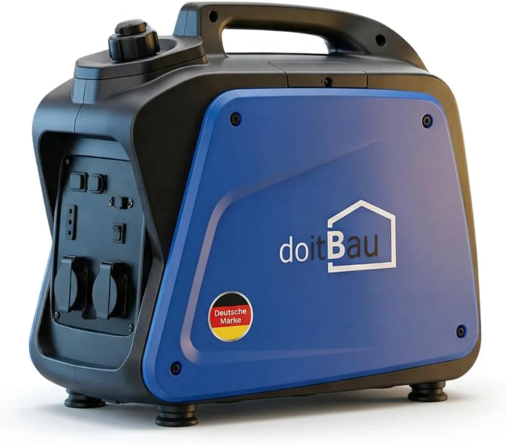 Stromerzeuger, 1x 12 V, 5 Steckdosen 3x 230V, 1x 400V, 7 PS, Inverter 2000W, Stromgenerator mit Benzin, Notstromaggregat leise