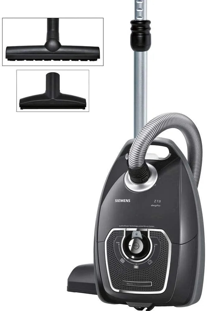 Siemens Bodenstaubsauger VSZ7A400, Z 7.0 mit Beutel Polsterdüse XXL, Leistung 650 W in Schwarz, leise 69dB, Taupe