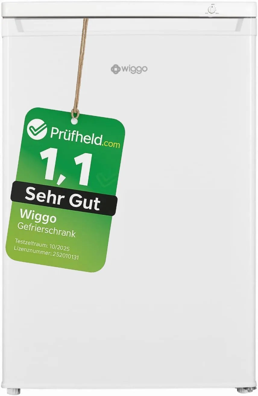 Gefrierschrank, WIGGO weiss 92 Liter ohne Display & 4 Schubladen, Note 1.1 *, Test SEHR GUT, Standgefrierschrank