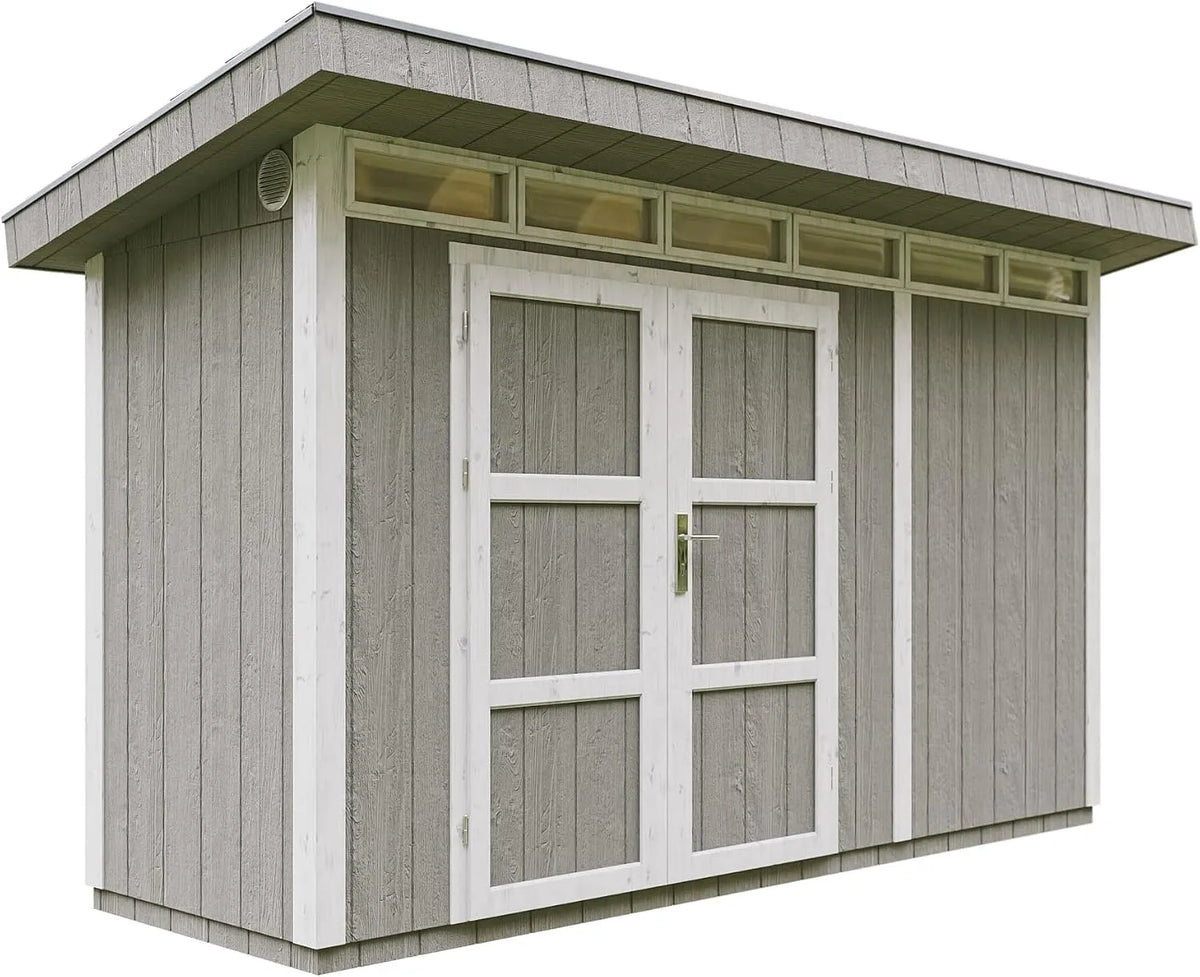 Gartenhaus B161xL411xH239 M902A, Holz Basis LP SmartSide 4,3m² mit Boden und Bitumenfliesen, Türen 153x180cm, Geräteschuppen Holz Basis cm