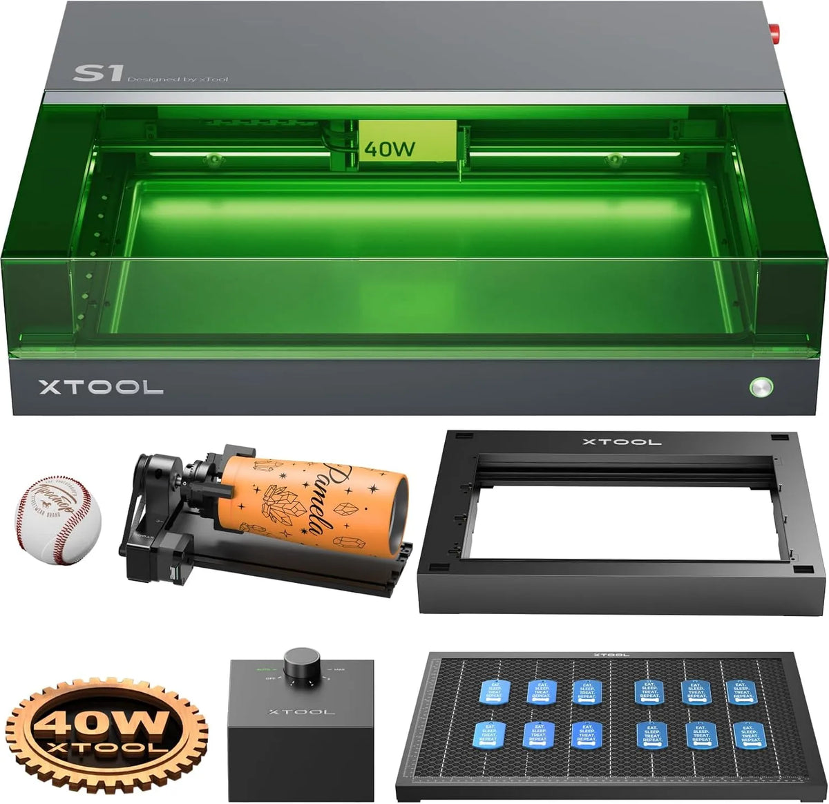 Modell 600mm 600mm 600mm/s, s Geschwindigkeit, Geschlossene Sicherheit, Autofokus, xTool S1 Laser Graviermaschine 40W Deluxe Kit, Holz, Leder