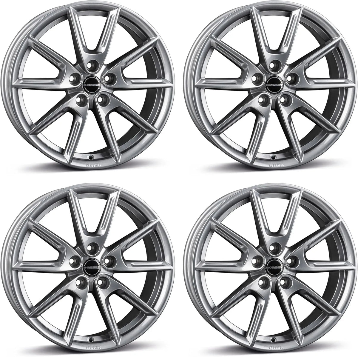 4x Borbet Felgen 8.0x18 5x112 grey glossy kompatibel LX18 ET40, mit Mercedes A B C CL CLA CLE E EQA EQB GLA GLB GLC GLK S SLC SLK