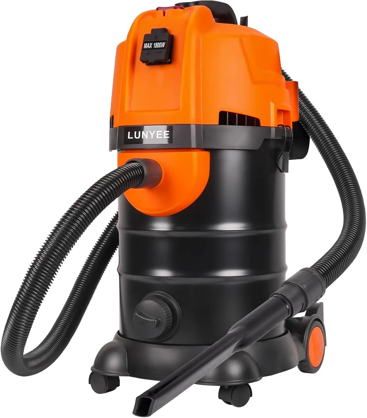 Staubsauger, LUNYEE 19KPa Industriestaubsauger, mit Einschaltautomatik 30L,1800W Industriesauger Beutellos, Orange