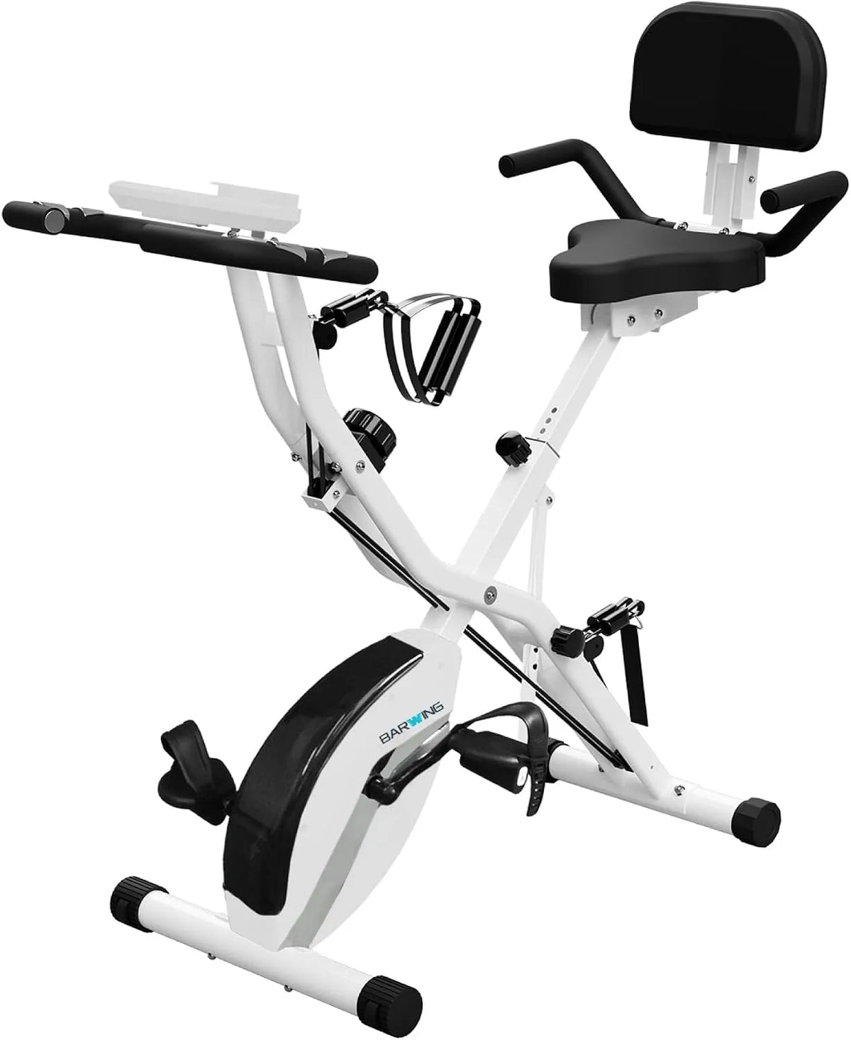 Heimtrainer Modell 16-stufiger 330LB KURONO Stationärer, 2024 Upgraded 4 IN 1 Foldable Indoor Cycling Bike für Senioren, Kapazität