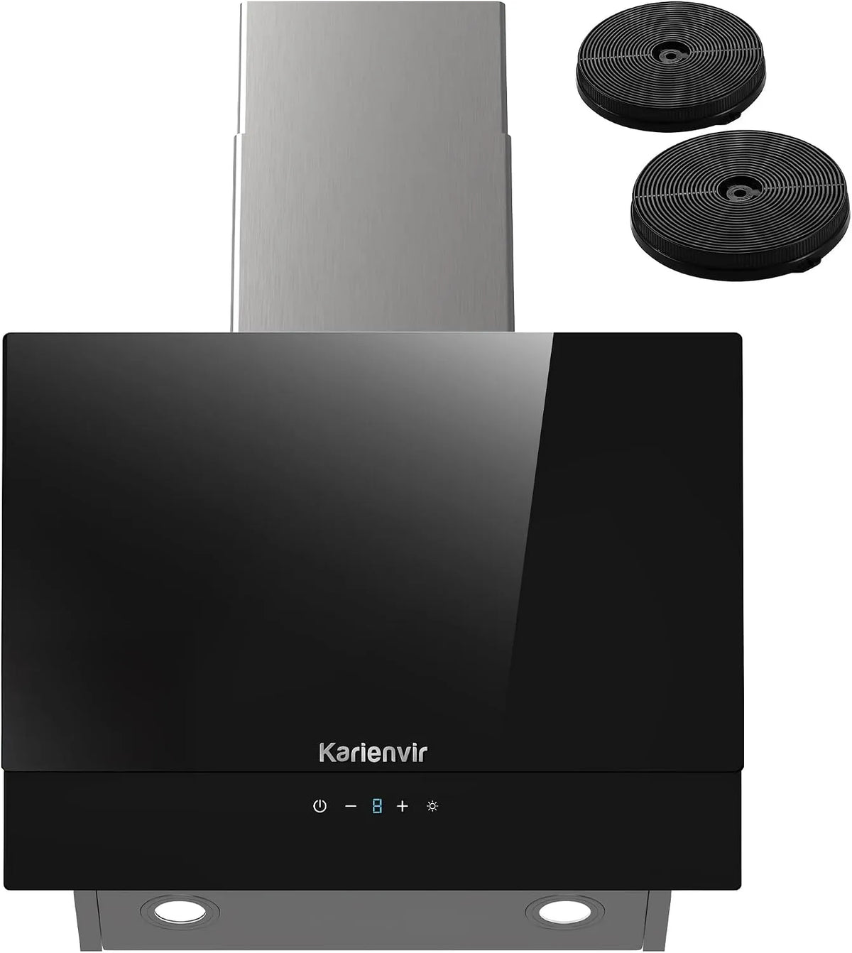 Dunstabzugshaube, 500m³/h, h Saugleistung, Touchpanel, 60cm Seitenansaugung, Edelstahl 430, 2x 1,5W LED-Beleuchtung, A++ Energieeffizienz