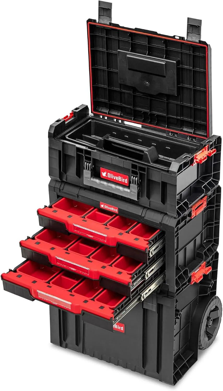 Mit Rollen und Schublade Stabiler Werkstattwagen, 445 x 375 x 755 mm Sortimentskasten Werkstattwagen Rollbox Werkzeugkoffer Mobile