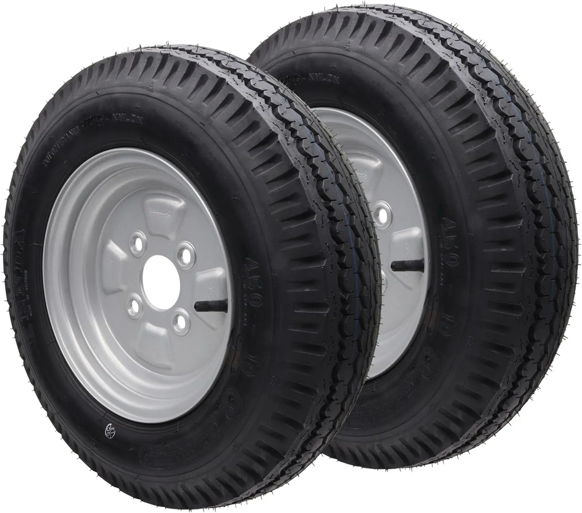 Reifen, 2x, Komplettrad Rad 4.50-10 400kg Lochkreis 4x100 Anhänger 4.50x10 76M für Stema