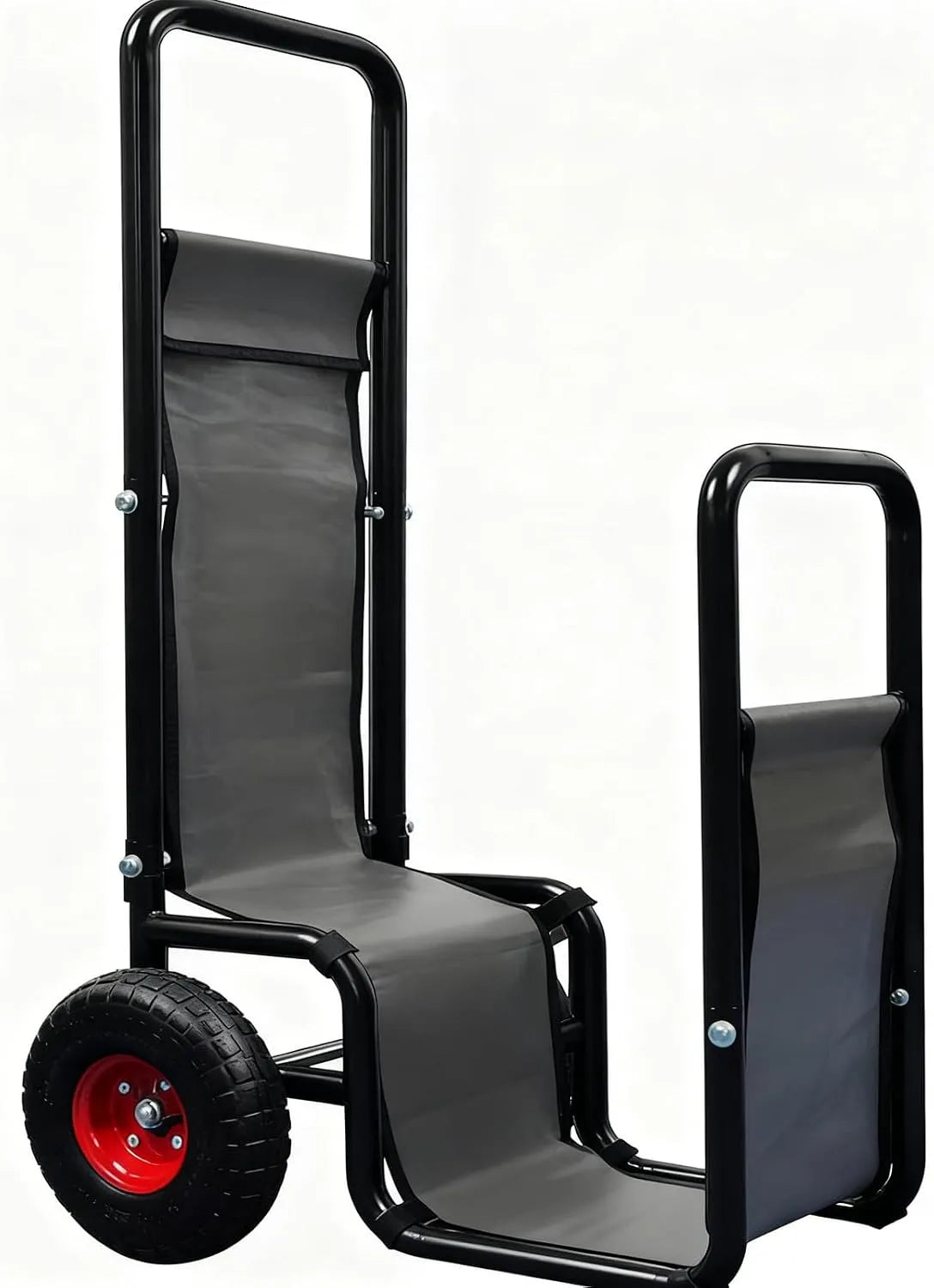 Mit Rädern Kapler Kaminholzwagen, robuster Stahl, für Kamin, Outdoor, Innenbereich, Schubkarre, Ständer, Rollwagen mit Schallwand und Spanngurten