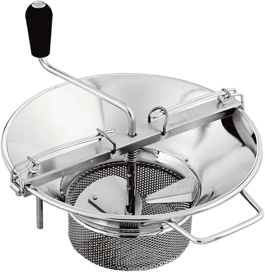 Professionelle Edelstahl-Lebensmittelmühle LOUIS TELLIER, inklusive 3 mm Scheibe, Gewicht 5 kg, Maße 41,9 x 39,9 x 32 cm, hohe Produktivität, min
