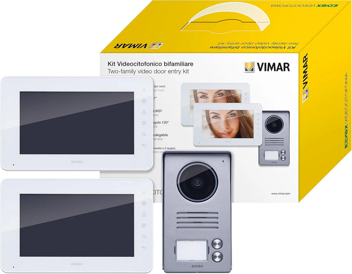Modell 2-Taste Videosprechenalagen-Set enthält Freisprech-Videohaustelefon LCD K40911 7in VIMAR, 2 Familien