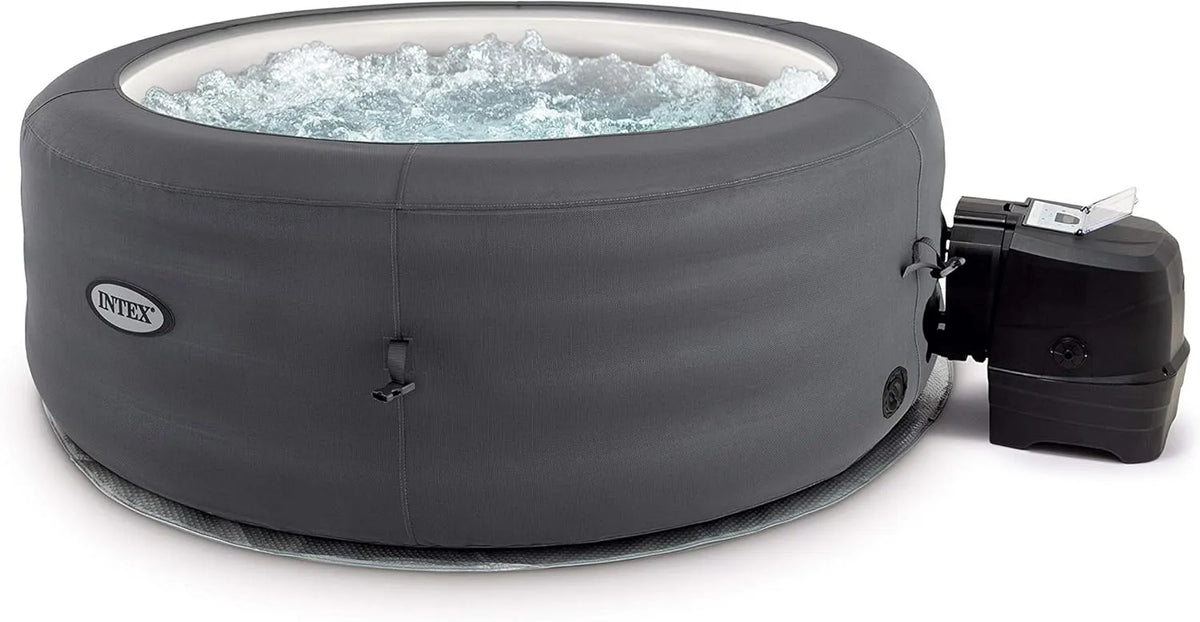 Intex Whirlpool 28482, ⌀ 196x66 cm, 4 Personen, 100 Düsen, aufblasbar Simple Spa, Heizung, Farbe Grau