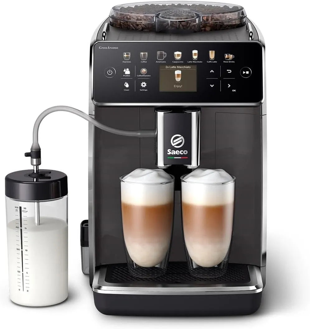 Saeco Kaffeevollautomat SM6580/10, 14 Kaffeespezialitäten, 4 Benutzerprofile, ‎1500 Watt, GranAroma, Intuitives Farbdisplay, Keramikmahlwerk