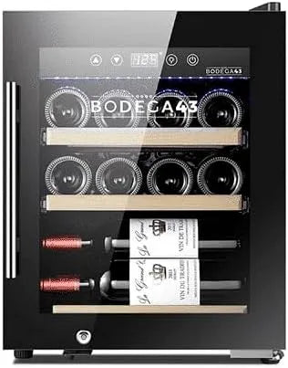 Kühlschrank 12C, 41 dB, Weinkühlschrank 12 Flaschen, Fassungsvermögen 33 Liter, 5-20 ºC, 1 Zone, Weinkühlschrank klein, Geräuscharm, Kompressorkühlung