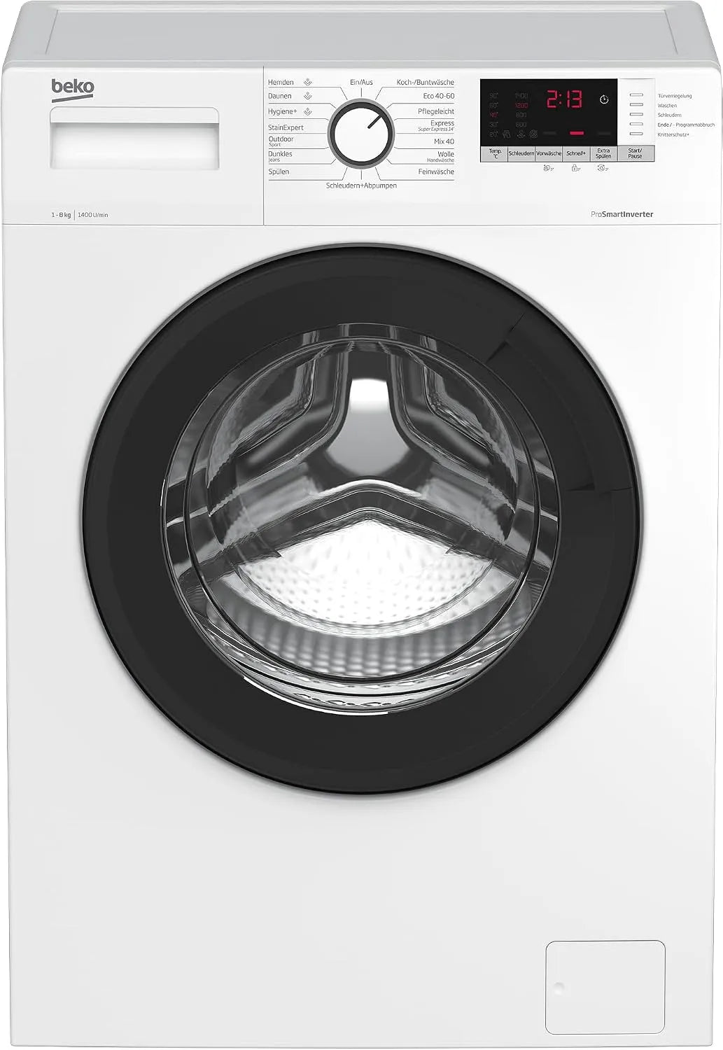 Beko Waschmaschine WLM81434NPSA 1400, Gewicht 8 kg, freistehende, Waschvollautomat, SteamCure, AddXtra-Nachlegefunktion, Schleuderwahl U, min, Weiß