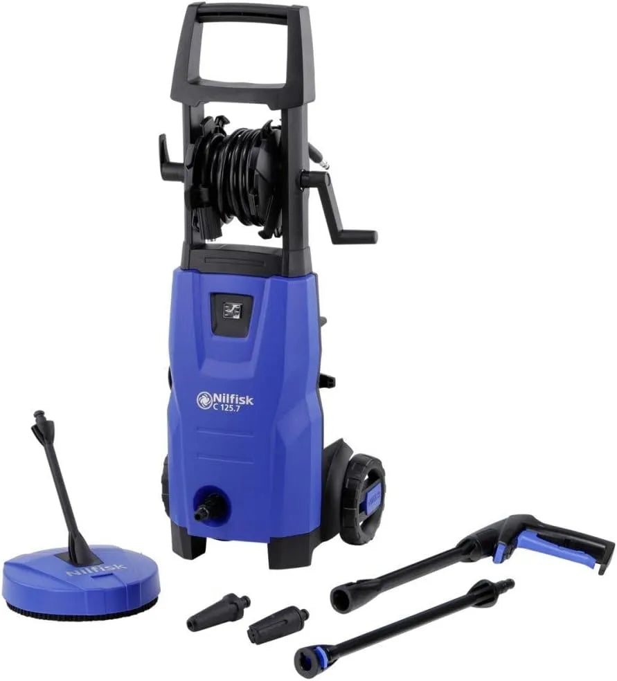 Nilfisk Hochdruckreiniger 1500-W-Motor, C 125 bar 125.7-6 PC X-TRA EU Kompakter für die leichte, Wasserdurchsatz 460 l/h &, blau