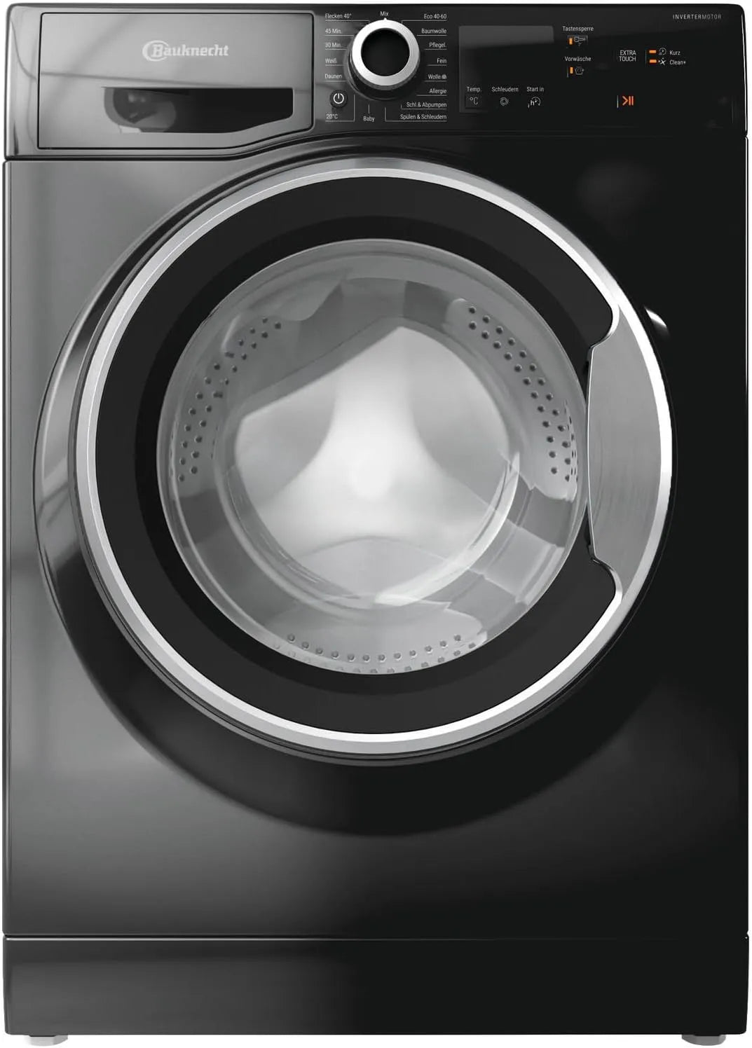 Bauknecht Waschmaschine S6300, Gewicht 7kg, Kurz 45, Langlebiger Inverter-Motor, Kraftvolle Fleckenentfernung, in Schwarz, W7 A Frontbeladung