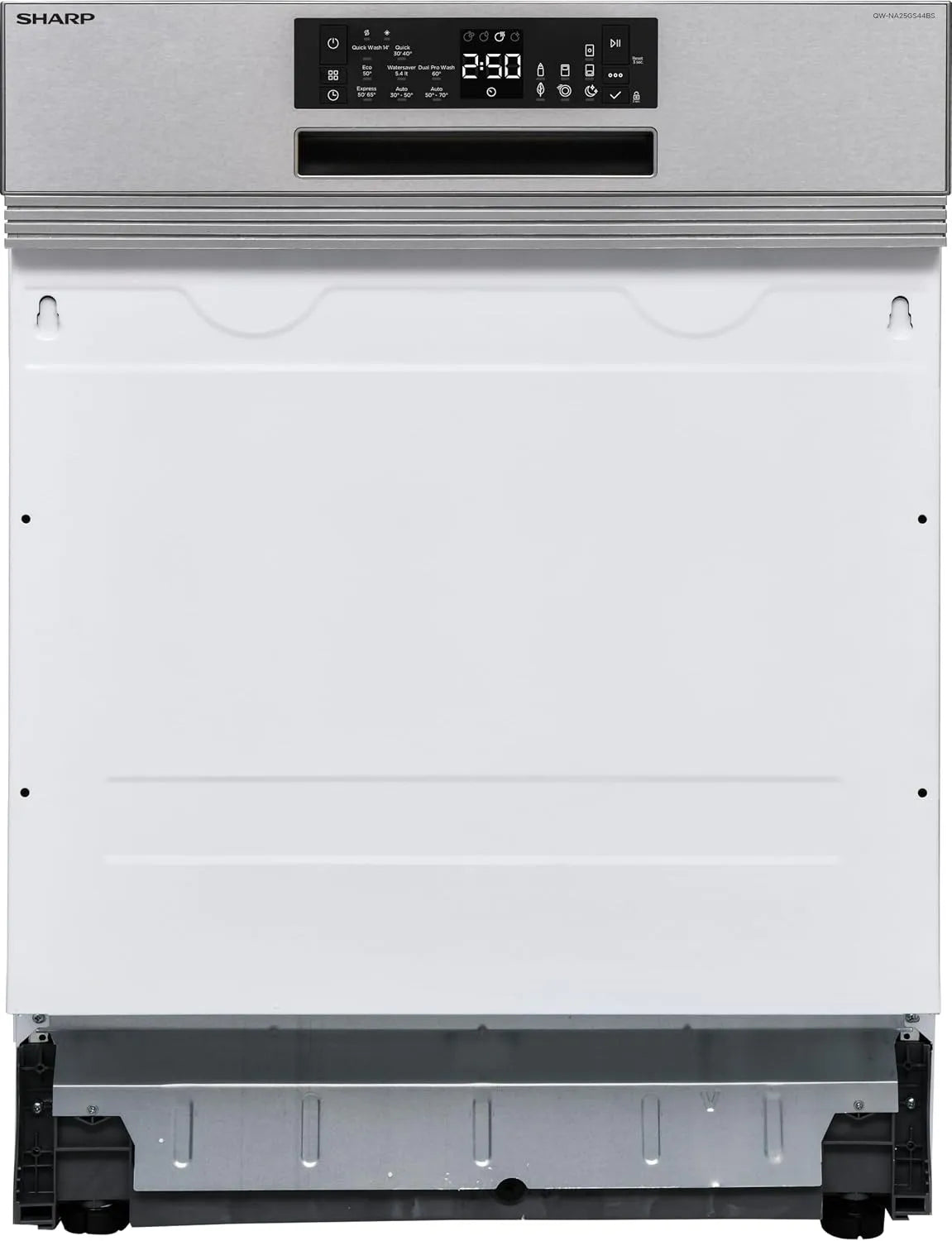 Sharp Geschirrspüler QW-NA25GS44BS-DE, Breite 60 cm, 14 Maßgedecke, 8 Betriebsprogramme inklusive. 14 Min. Kurzprogramm, teilintegrierbarer, Silber