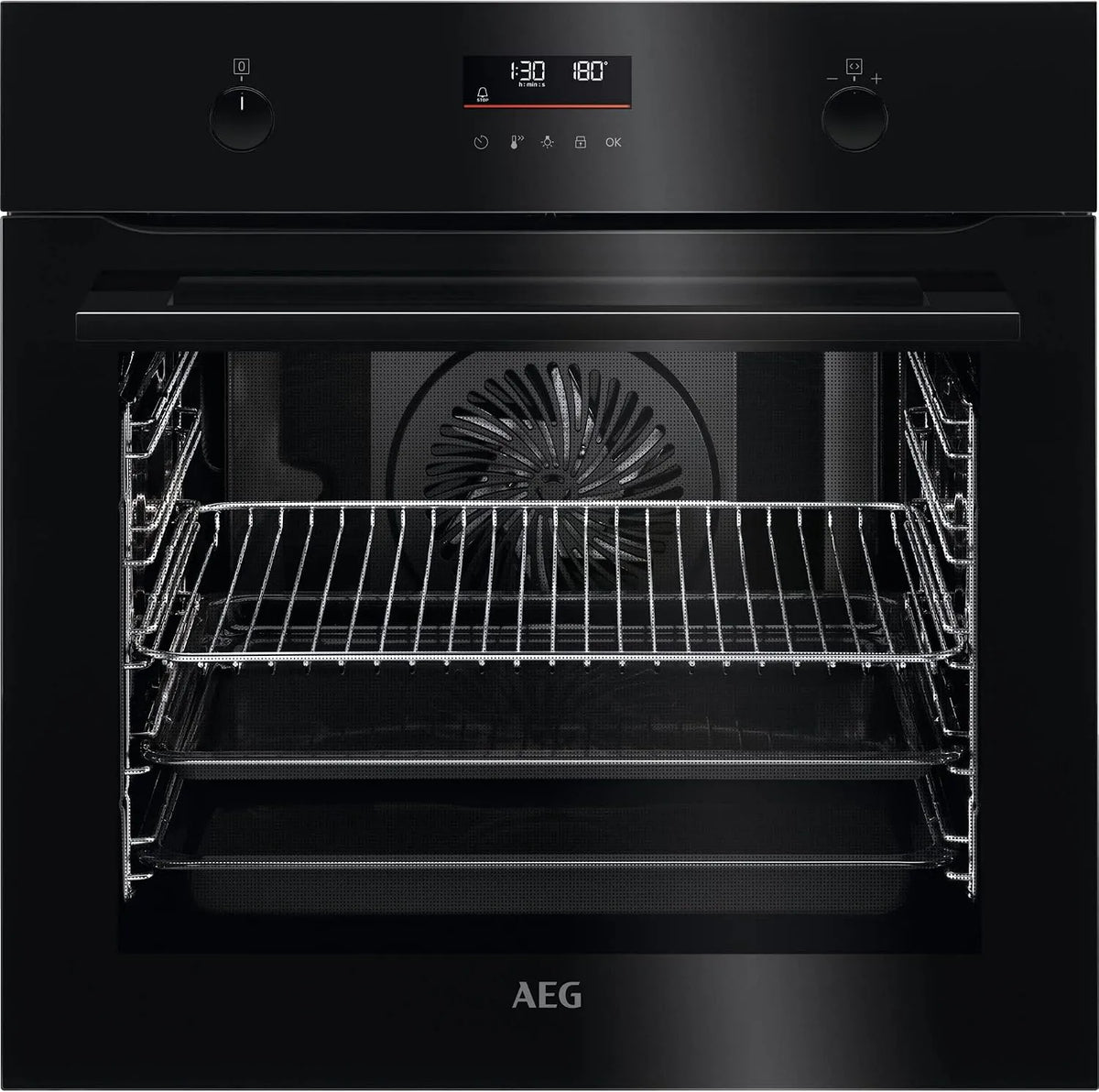 AEG Backofen BPE535060B 6000, 45 Automatikprogramme, Pyrolyse Selbstreinigung, LED-Touchdisplay, Einbau, Made in Germany, in Schwarz