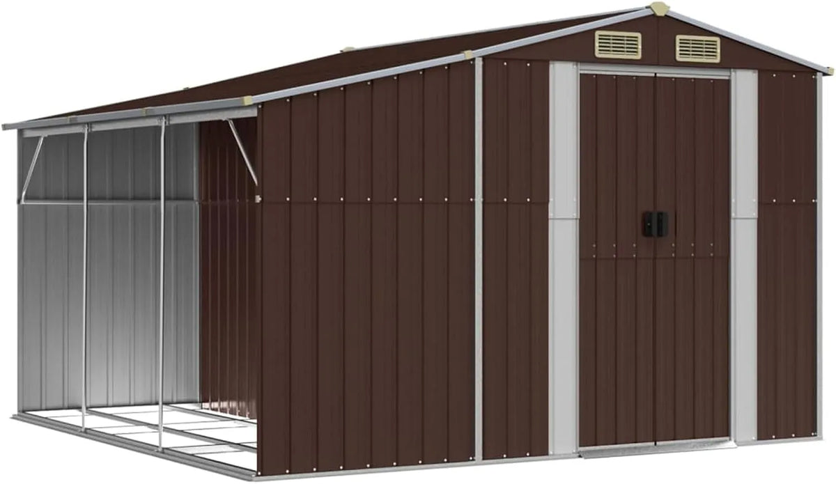 Braun Gerätehaus 3188296, Gecheer 277x279x179 cm Verzinkter Stahl, Gartenhaus Geräteschuppen Fahrradschuppen für Hinterhof Terrasse Rasen
