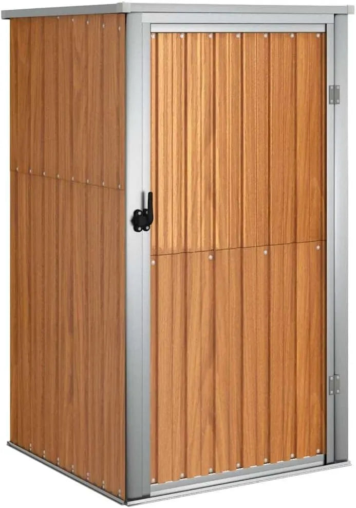 Braun Gerätehaus, ACAGALA Metall Geräteschuppen Gartenhaus 88 x 89 x 161 cm, Verzinkter Stahl