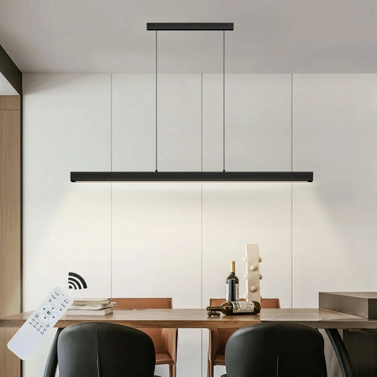 SENFAY Moderne LED Pendelleuchte esszimmer dimmbar hängelampe esstisch Farbe Schwarz